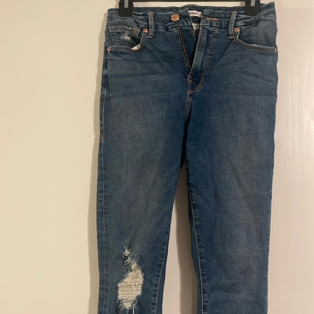 Good American Good Waist destroyed skinny jeans
